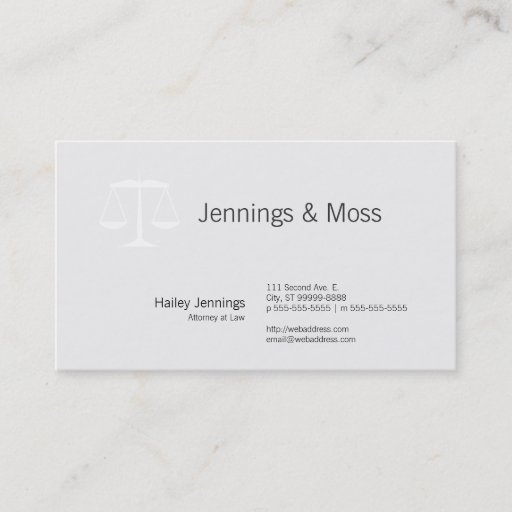 Customizable Scales of Justice Business Card