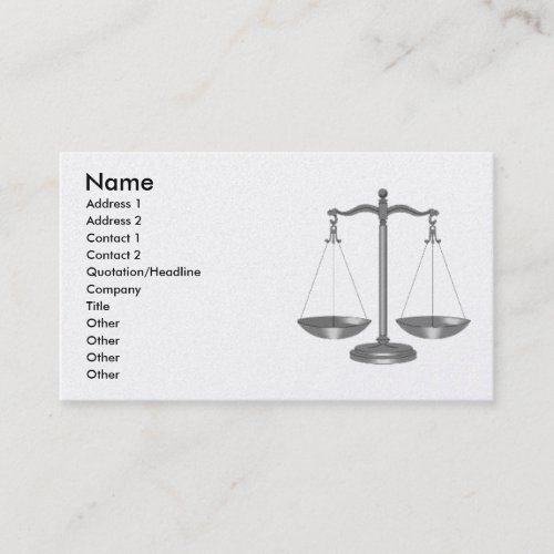 Scales of Justice Business Card