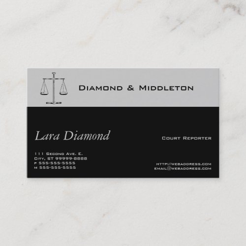 Scales of Justice Business Card Template