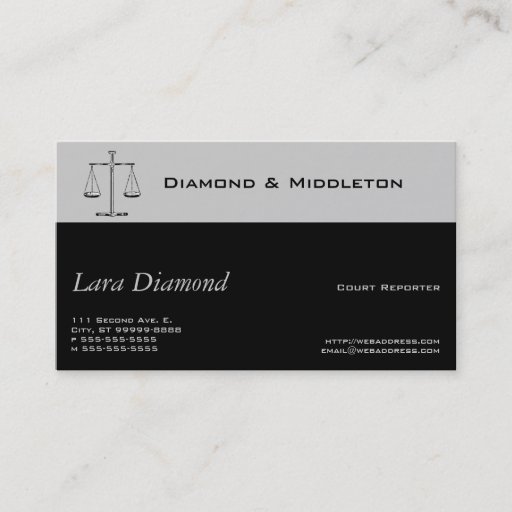 Customizable Scales of Justice Business Card Template