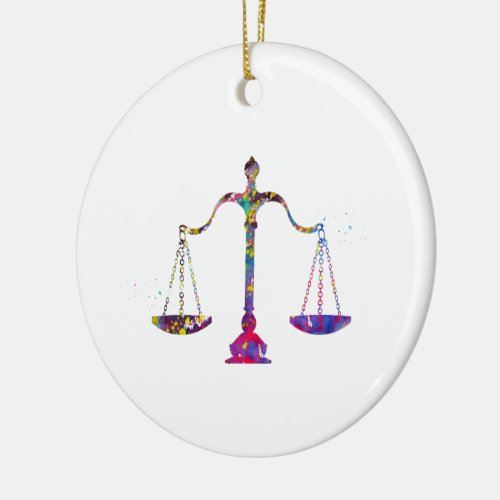 Scales of Justice Ceramic Ornament