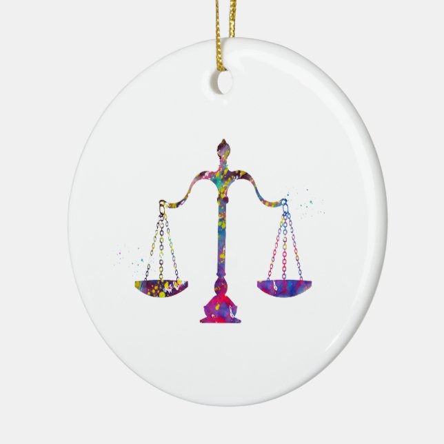 Scales of Justice Ceramic Ornament (Left)