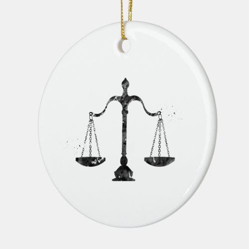 Scales of Justice Ceramic Ornament