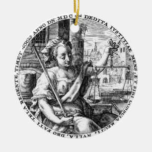 Scales of Justice Ceramic Ornament