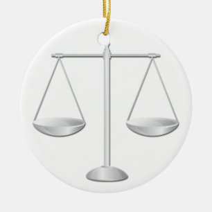 Scales of Justice Ceramic Ornament