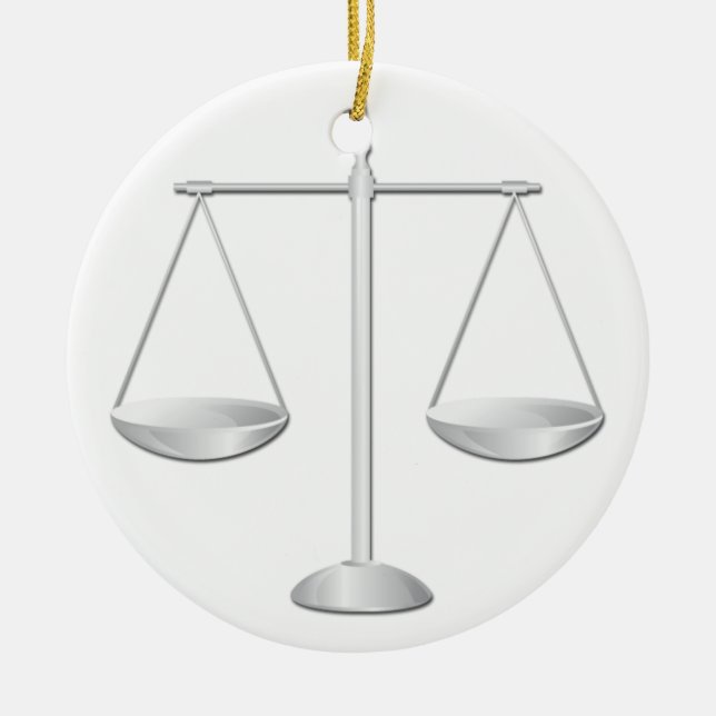 Scales of Justice Ceramic Ornament (Front)