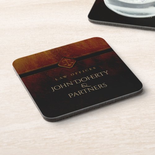 Scales of Justice  Christmas Law Office Beverage Coaster
