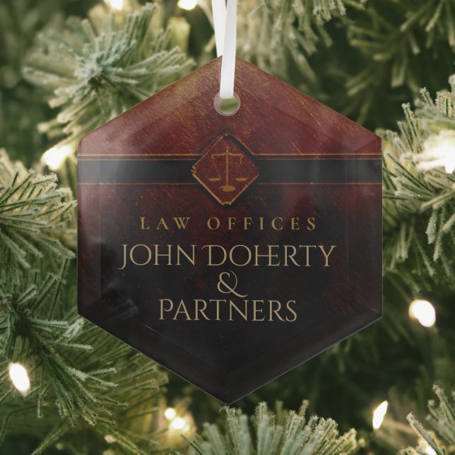 Scales of Justice | Christmas Law Office Glass Ornament (Insitu)