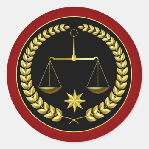 Scales of Justice Classic Round Sticker