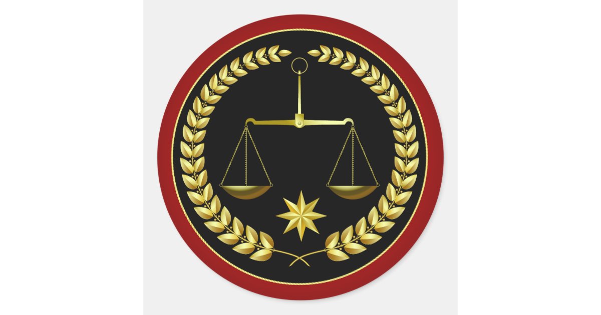 Scales of Justice Classic Round Sticker Zazzle