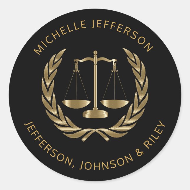 Scales of Justice Classic Round Sticker (Front)