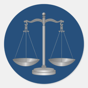 Scales of Justice Classic Round Sticker