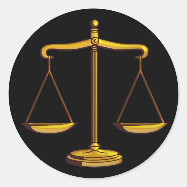 Scales of Justice | Classic Round Sticker (Front)
