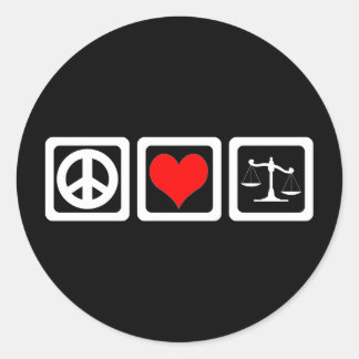 Scales of justice classic round sticker