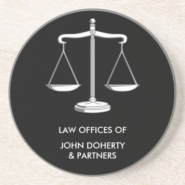 Scales of Justice | Classic Sandstone Coaster (Front)