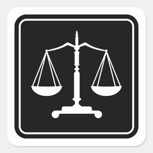 Scales of Justice | Classic Square Sticker (Front)