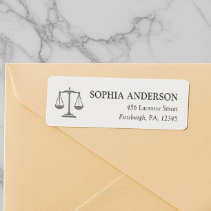 Scales of Justice Custom Classic Attorney Address Label