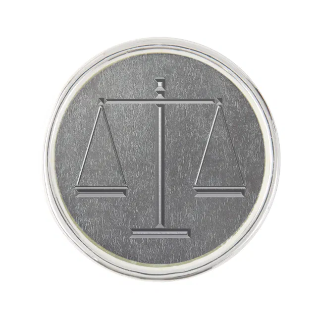 Scales of Justice Elegant Lapel Pin Zazzle
