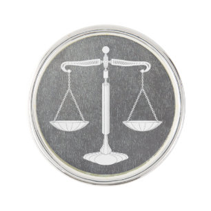 Scales of Justice Elegant Lapel Pin