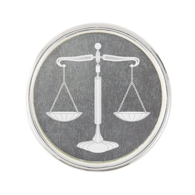 Scales of Justice | Elegant Lapel Pin (Front)