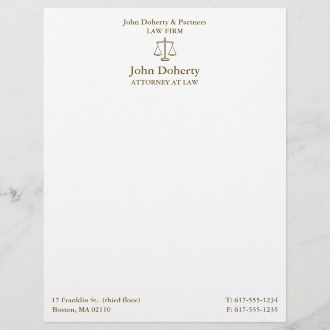 Scales of Justice | Elegant Professional Letterhead (Front)