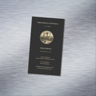 Scales of Justice Elegant Vintage Photo Business Card Magnet