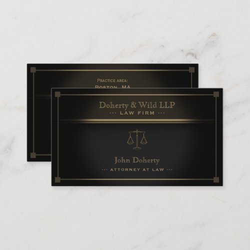 Scales of Justice  Exclusive Golden Black Business Card