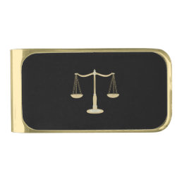 Scales Of Justice Gold Finish Money Clip