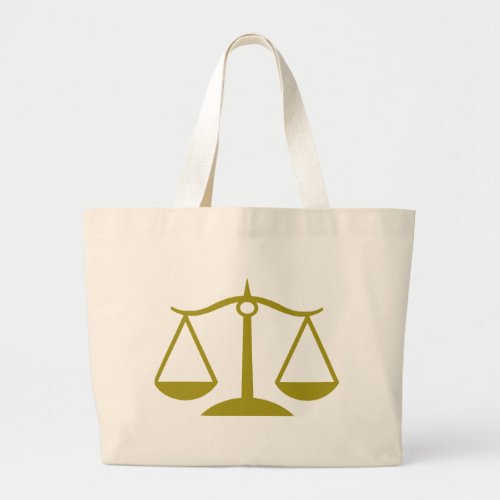 Scales of Justice _ Gold Large Tote Bag