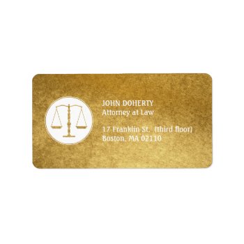 Scales Of Justice Gold Law Label by wierka at Zazzle