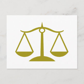 Scales of Justice - Gold Postcard