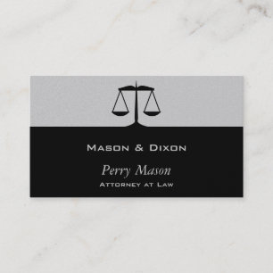 Scales of Justice Gray w/ QR Code Business Card