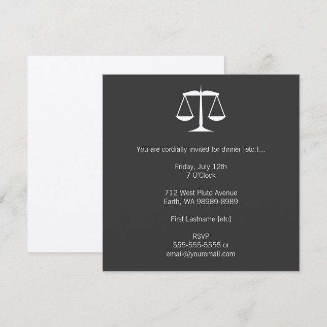 Scales of Justice Invitation (Front/Back)