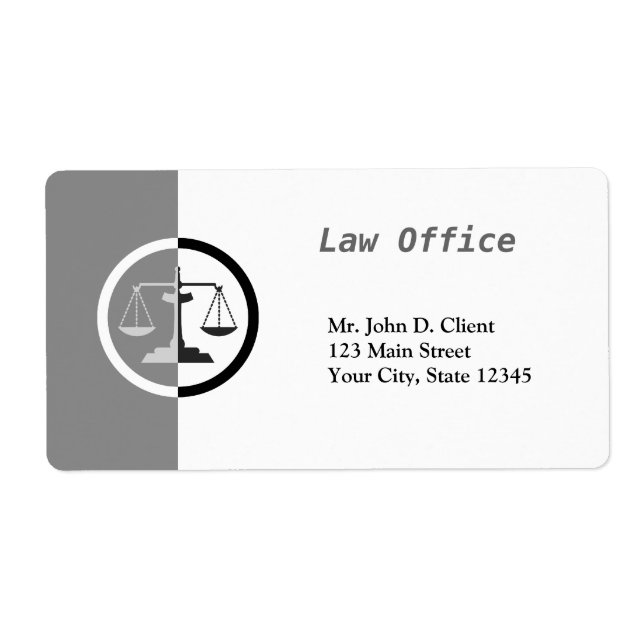 Scales of Justice Label (Front)