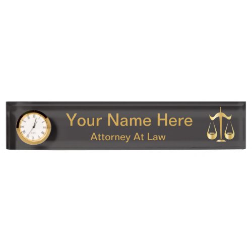 Scales of Justice  Law  Black Gold Name Plate