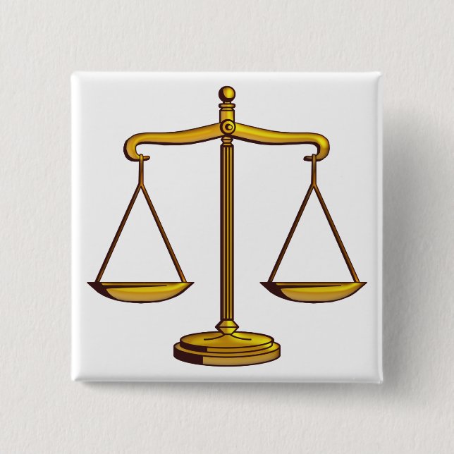 Scales of Justice - law button (Front)