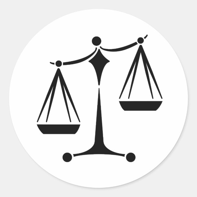 Scales of Justice - Law Classic Round Sticker (Front)