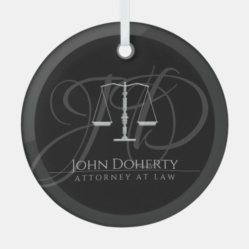 Scales of Justice  Law Glass Ornament