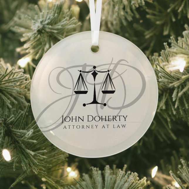 Scales of Justice | Law Glass Ornament (Insitu)