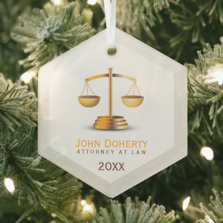 Scales Of Justice | Law Glass Ornament