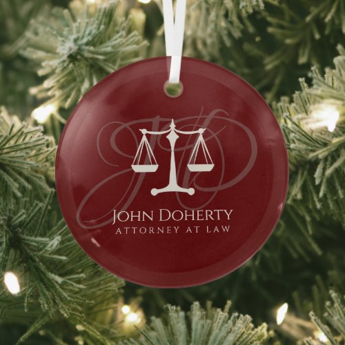 Scales of Justice  Law Glass Ornament