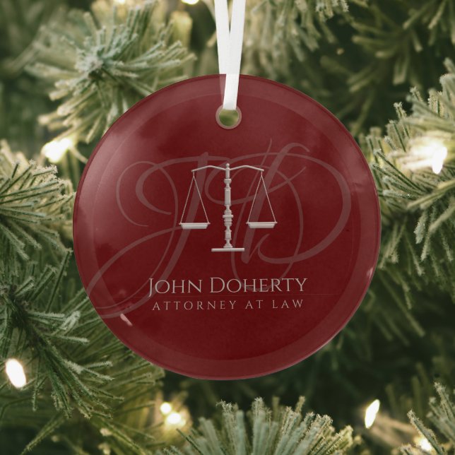 Scales of Justice | Law Glass Ornament (Insitu)