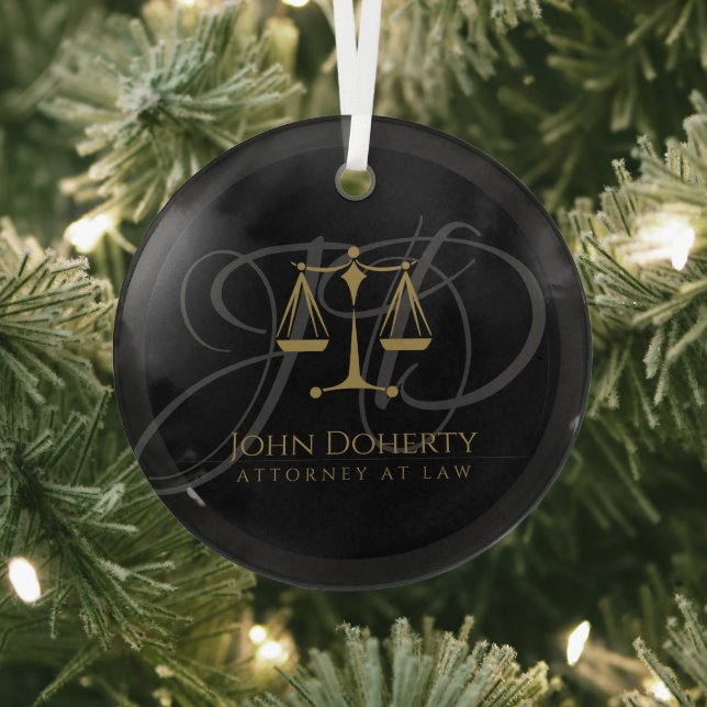 Scales of Justice | Law Glass Ornament (Insitu)