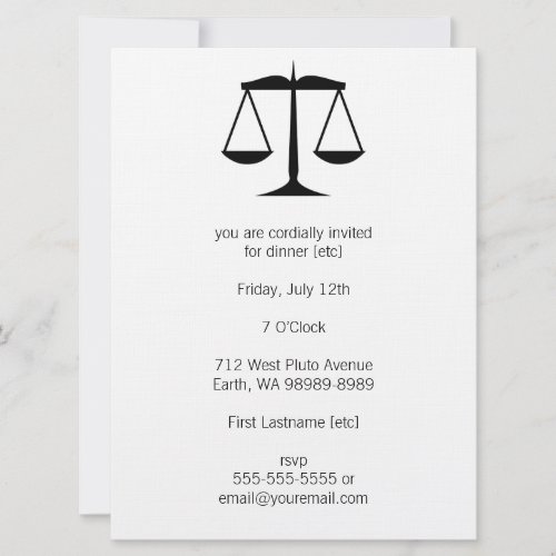 Scales of Justice Law Invitation