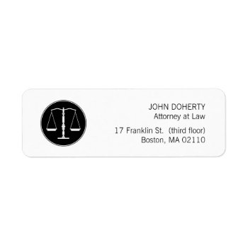 Scales Of Justice Law Label by wierka at Zazzle