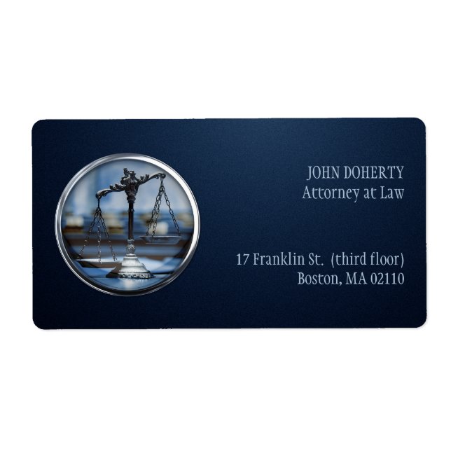 Scales of Justice | Law Label (Front)