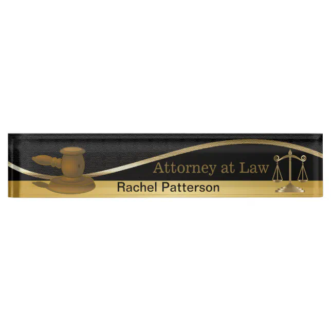 Scales Of Justice Law Lawyer Desk Name Plate Zazzle