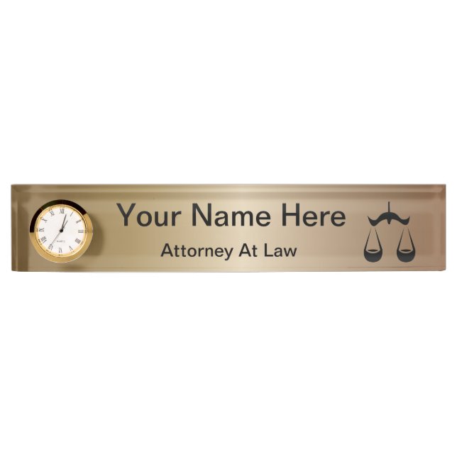 Scales of Justice | Law | Lawyer Name Plate (Front)