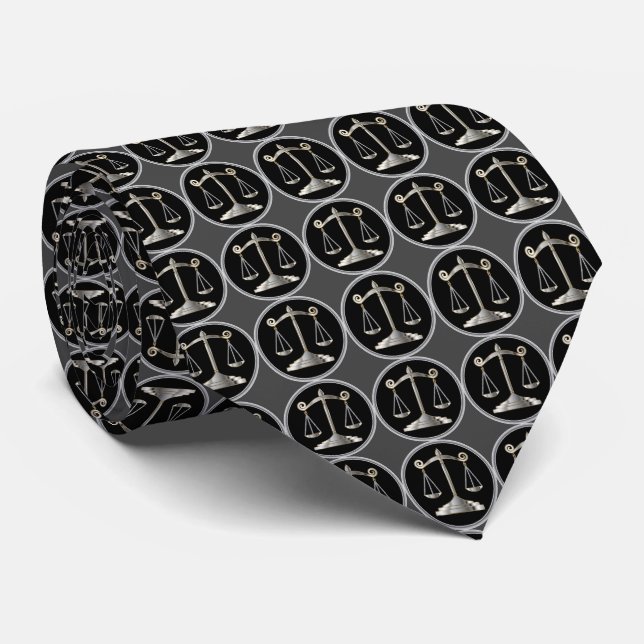 Scales of Justice | Law | Lawyer Neck Tie (Rolled)