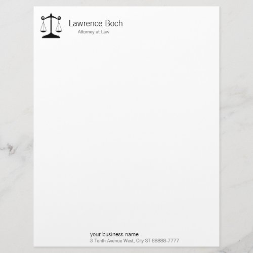 Scales of Justice Law Letterhead